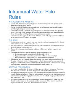 Intramural Water Polo Rules