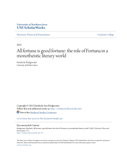 All fortune is good fortune: the role of Fortuna in a monotheistic