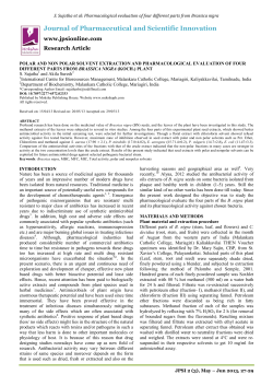 Polar and non polar solvent extraction and pharmacological