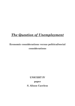 The Question of Unemployment
