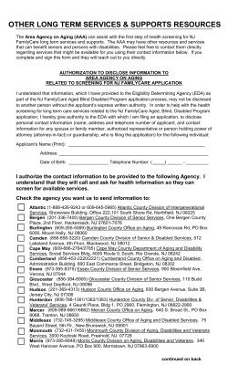 Area Agency on Aging (AAA) Form