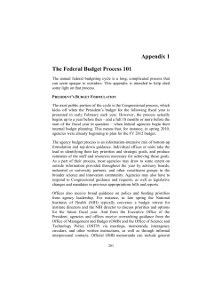 The Federal Budget Process 101