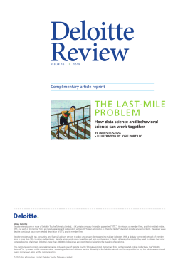 the last-mile problem - Deloitte University Press