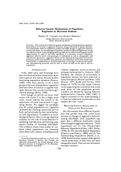 Behavior-Genetic Mechanisms of Population
