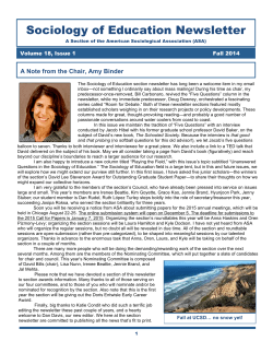 Fall 2014 - American Sociological Association