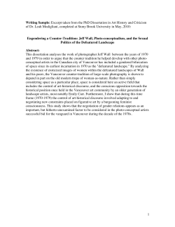 1 Writing Sample: Excerpt taken from the PhD Dissertation in Art
