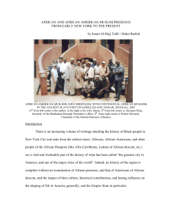 AFRICAN AND AFRICAN AMERICAN MUSLIM