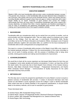 Masters Transferable Skills Review