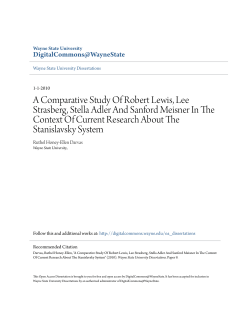 A Comparative Study Of Robert Lewis, Lee Strasberg