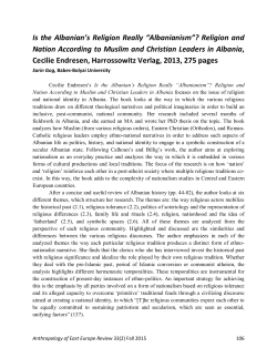 Is the Albanian`s Religion Really &ldquo;Albanianism&rdquo;? Religion and