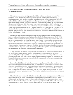 Child Labor in Latin America: Poverty as Cause and Effect