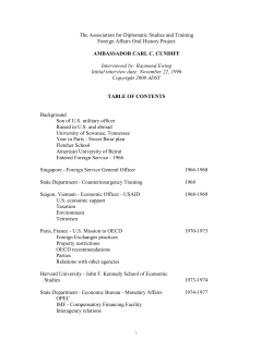 Cundiff, Carl C. - Association for Diplomatic Studies and Training