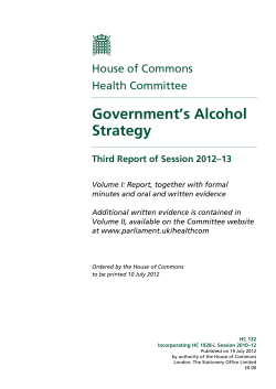 Government`s Alcohol Strategy