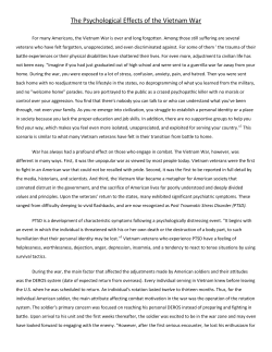 The Psychological Effects of the Vietnam War