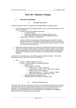 Part VII - Property Crime