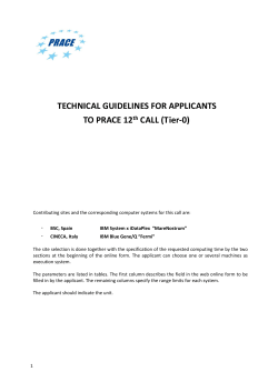 PRACE Project Access Call 12 Technical Guidelines