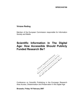 Scientific Information In The Digital Age: How