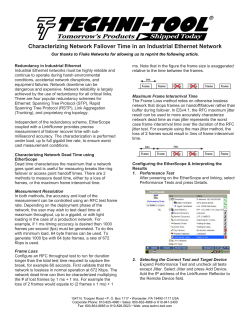 Characterizing Network Failover Time in an Industrial - Techni-Tool