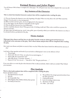 Forrnal Romeo and Juliet Paper
