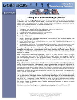 Training for a Mountaineering Expedition