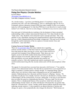 Fixing Our Physics: Circular Motion