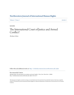 The International Court of Justice and Armed Conflict?
