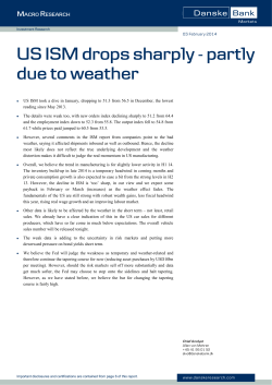 US ISM drops sharply - partly due to weather