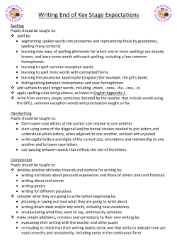 Writing End of Key Stage Expectations