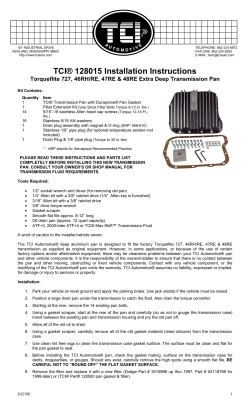 TCI® 128015 Installation Instructions