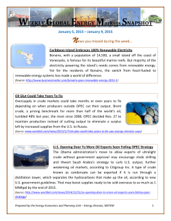 Global Energy Snapshot January 2015