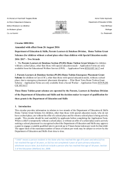 Circular 0050/2016 - Department of Education and Skills