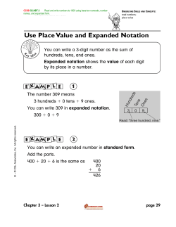Use Place Value and Expanded Notation