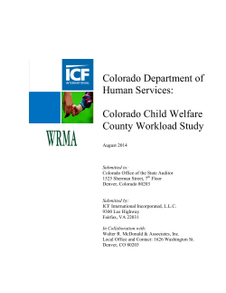 Colorado Child Welfare County Workload Study