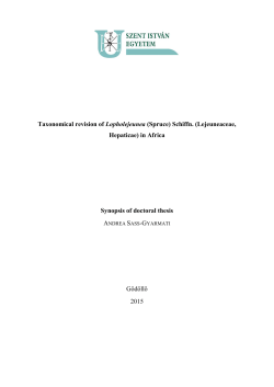Taxonomical revision of Lopholejeunea (Spruce) Schiffn