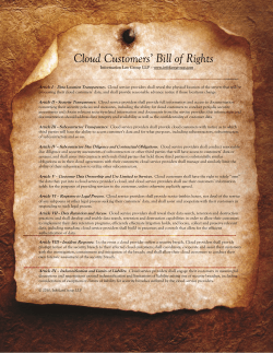 Cloud Customers` Bill of Rights
