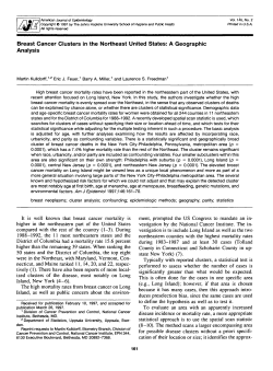 Breast Cancer Clusters in the Northeast United States: A