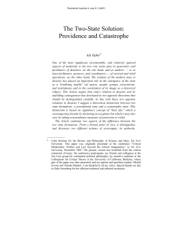 The Two-State Solution: Providence and Catastrophe