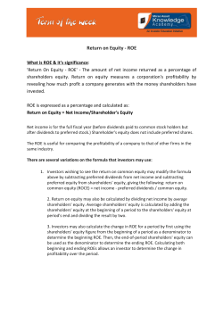 Return on Equity - ROE