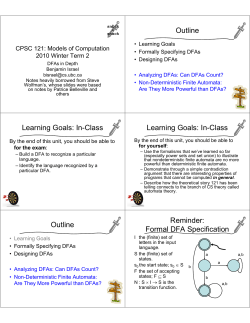 Outline Learning Goals: In-Class Learning Goals: In
