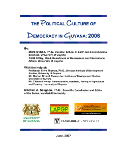Political Culture of Democracy in Guyana 2006