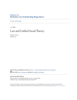 Law and Unified Social Theory - Berkeley Law Scholarship Repository