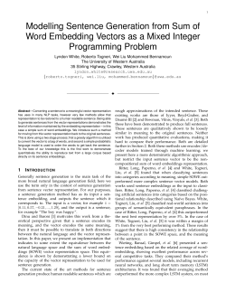 Modelling Sentence Generation from Sum of Word