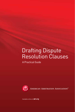 Drafting Dispute Resolution Clauses