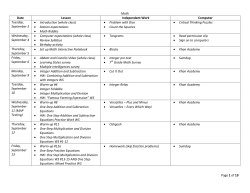 Math Page 1 of 19 Date Lesson Independent Work Computer