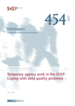 Temporary agency work in the SOEP: Coping with data