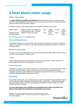 6 facts about water use - Power and Water Corporation