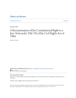A Reexamination of the Constitutional Right to a Jury Trial under