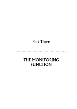 Part Three ........................................... THE MONITORING