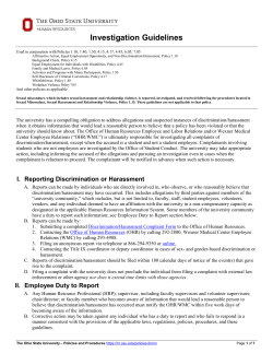 Discrimination or Harassment Investigation Guidelines