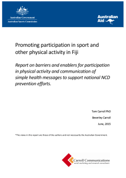 Promoting participation in sport and other physical activity in Fiji